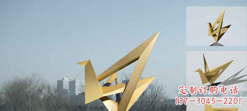 东营不锈钢仙鹤雕塑灵动的艺术符号