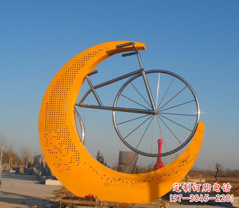 东营不锈钢自行车雕塑一次性看到的艺术经典