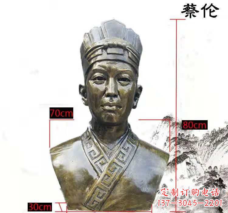 东营蔡伦头像铜雕