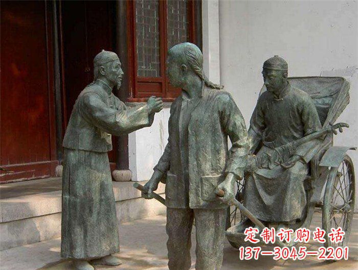 东营车夫拉车古代人物铜雕