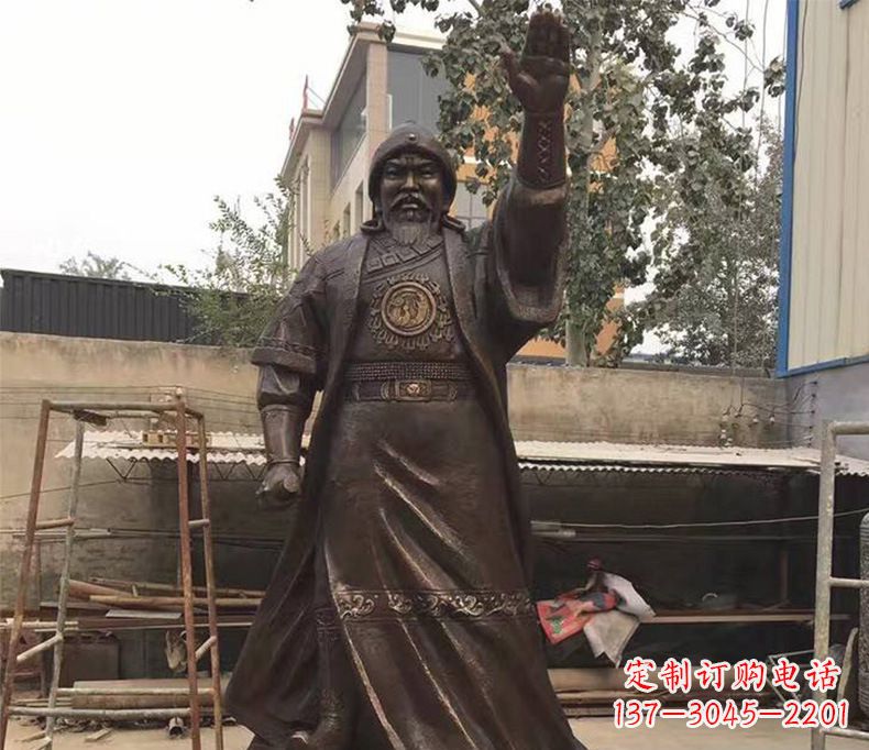 东营传承民族英雄——成吉思汗铜雕