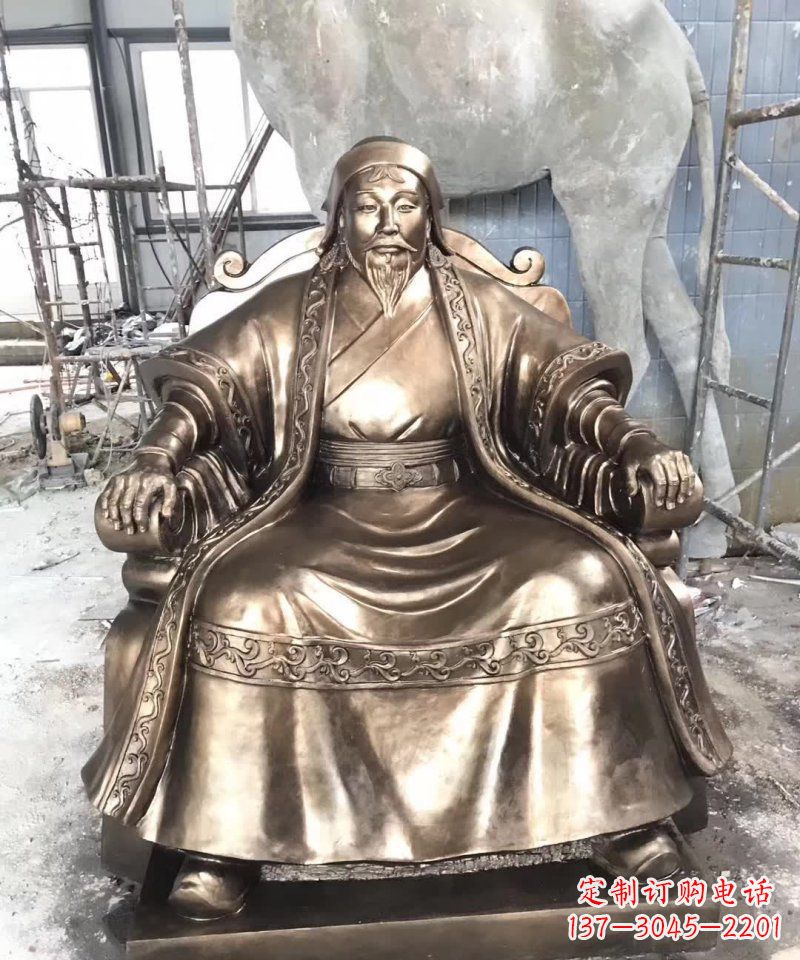 东营成吉思汗铜雕——象征着蒙古强大力量