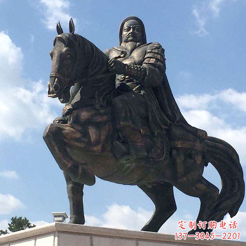 东营成吉思汗驰骋铜像象征着不朽的传奇