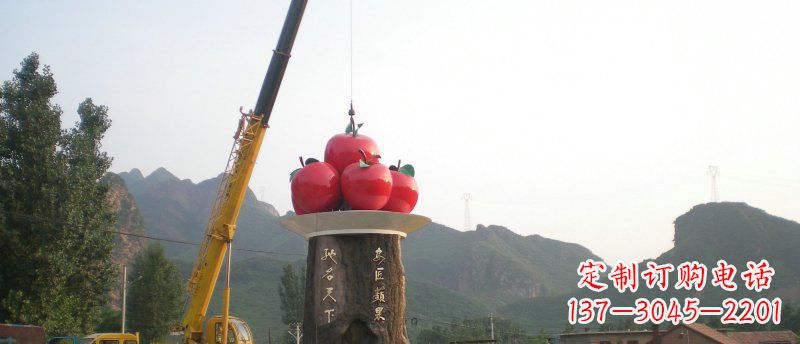 东营不锈钢苹果雕塑缔造城市风采