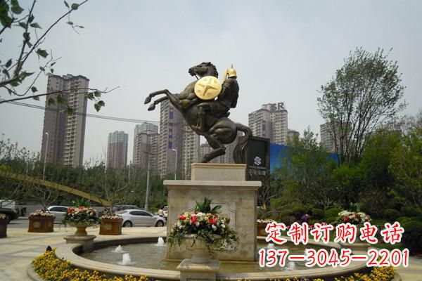 东营铸造城市象征——铜马战士雕塑