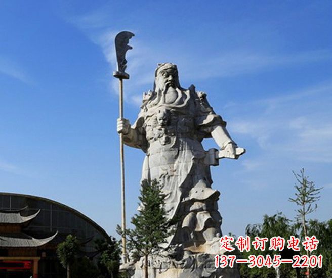 东营关公雕塑持刀武财神