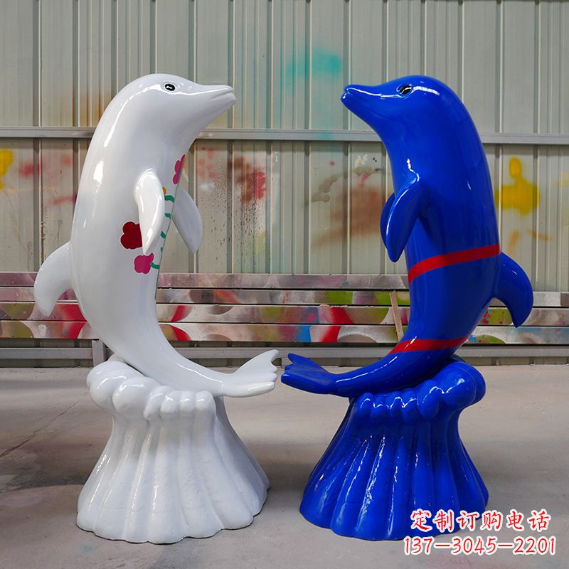 东营海豚雕塑美丽的景观装置