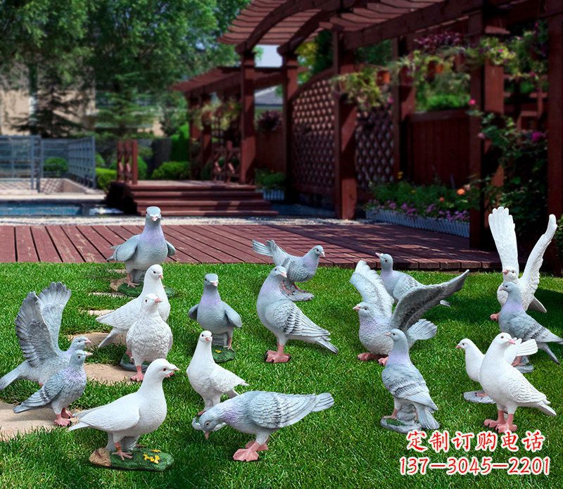 东营抽象鸽子雕塑象征着和平的艺术作品