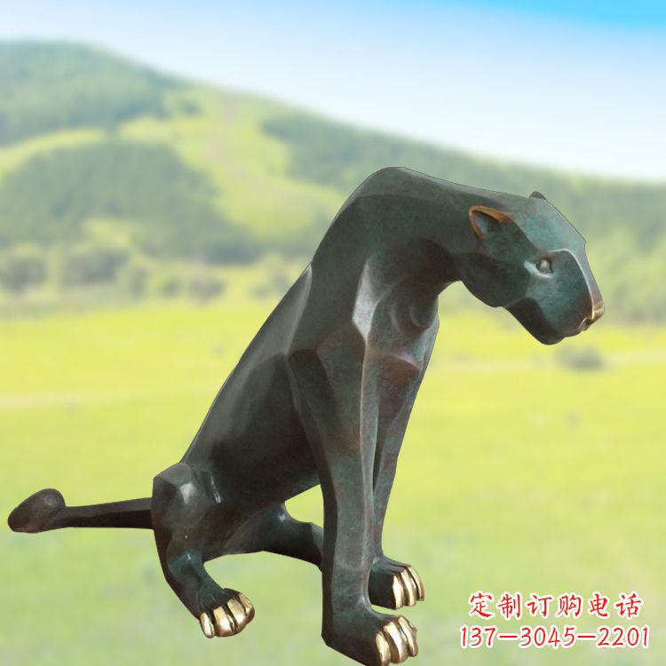 东营精美铜质豹雕塑精致雕刻，精美外形