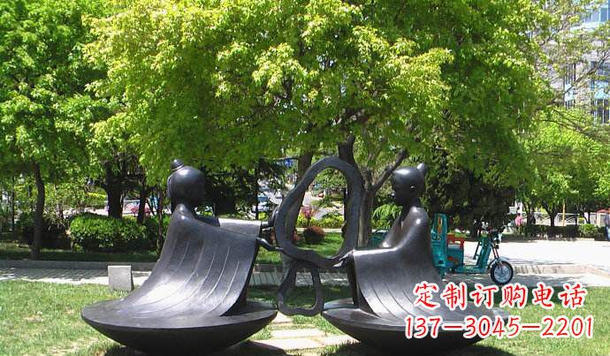 东营以孔融为灵感的校园铜雕