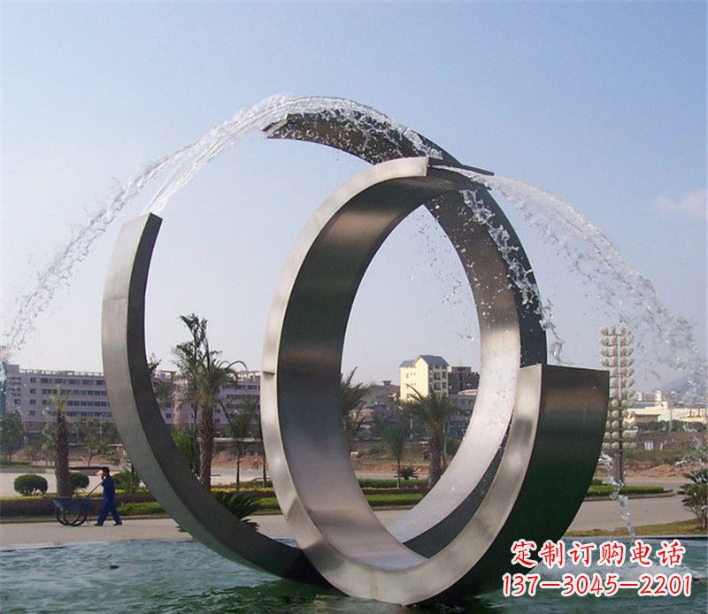 东营创意不锈钢喷泉雕塑