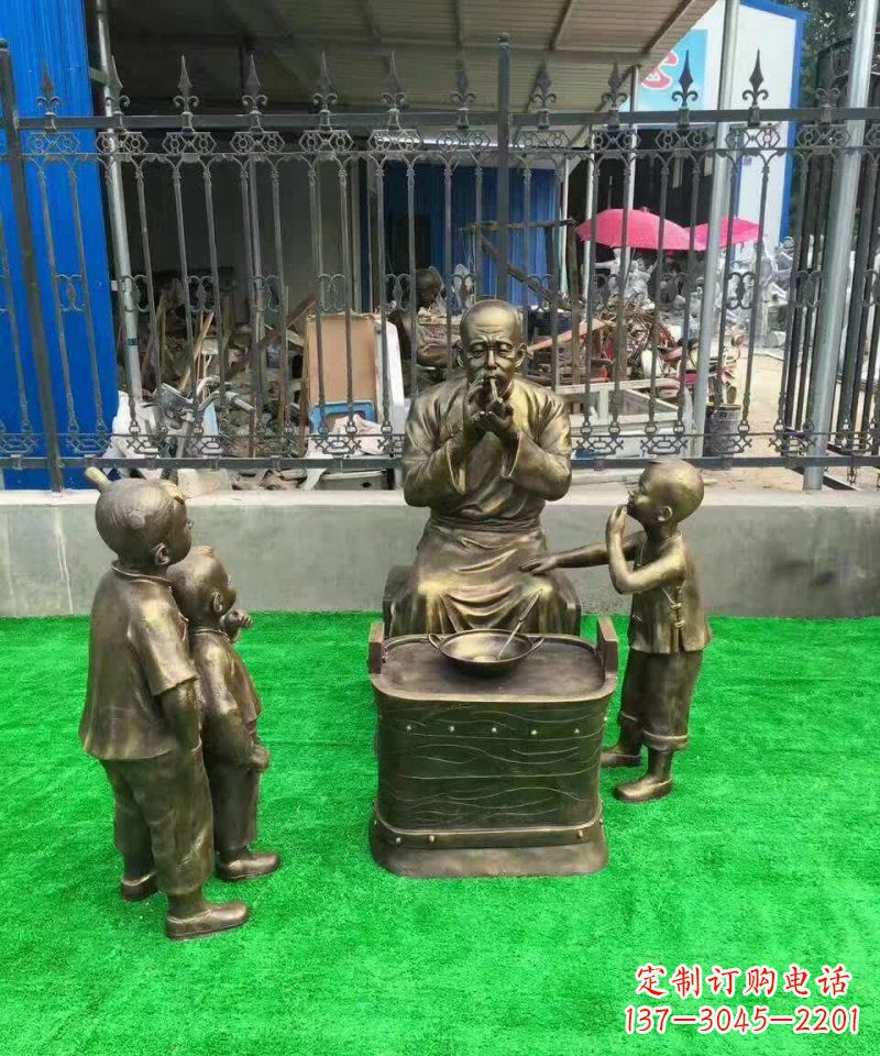 东营传统糖人铜雕——赞美传统文化的艺术精品