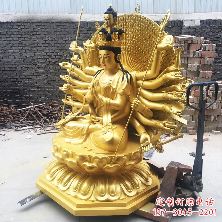 东营精美纯铜千手观音雕塑