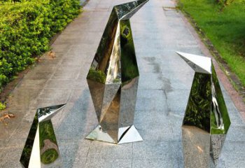 东营精致的抽象不锈钢企鹅雕塑