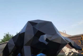 东营华尔街牛大型玻璃钢动物雕塑