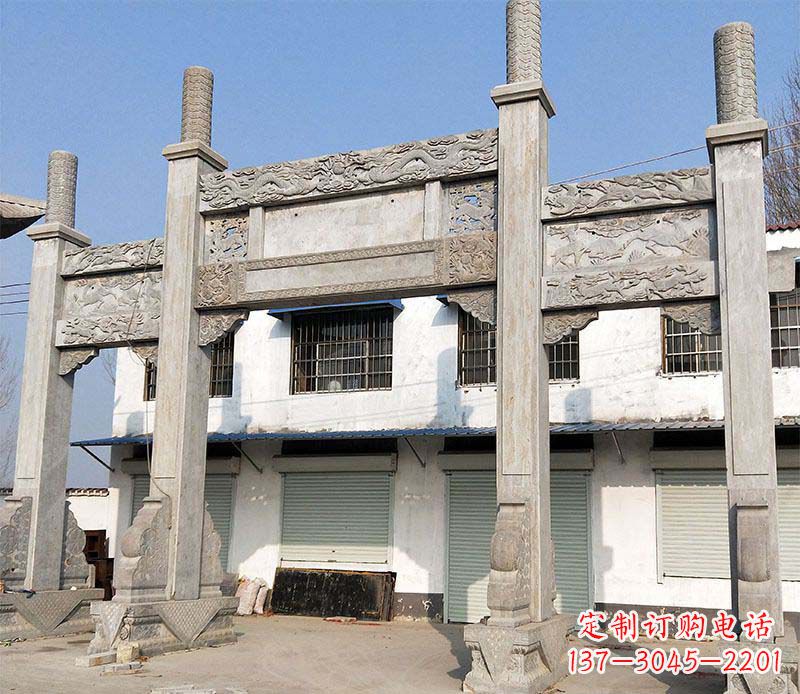 东营石牌坊雕塑——传承中国传统文化