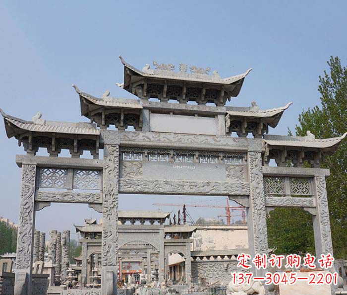 东营大理石牌坊雕塑传承中国古典文化