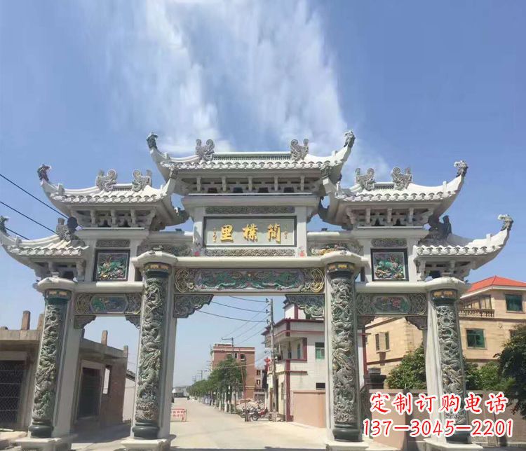 东营传承古老技艺 牌坊雕塑美化村庄
