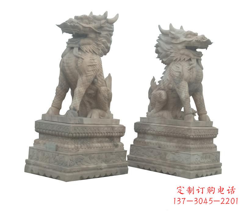 东营大理石麒麟神秘之门的守护者