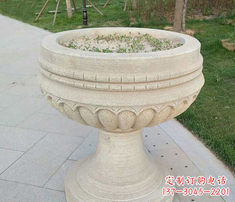东营大理石花盆石雕