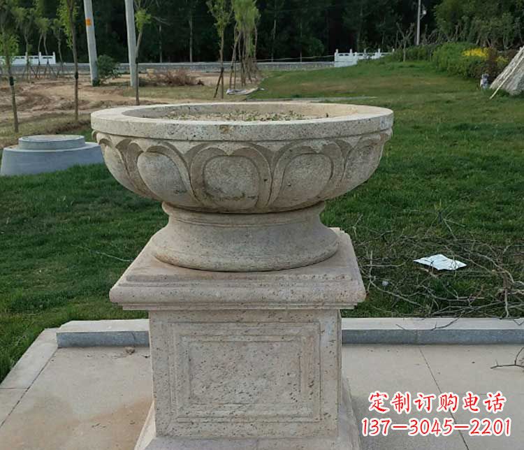 东营大理石花盆石雕