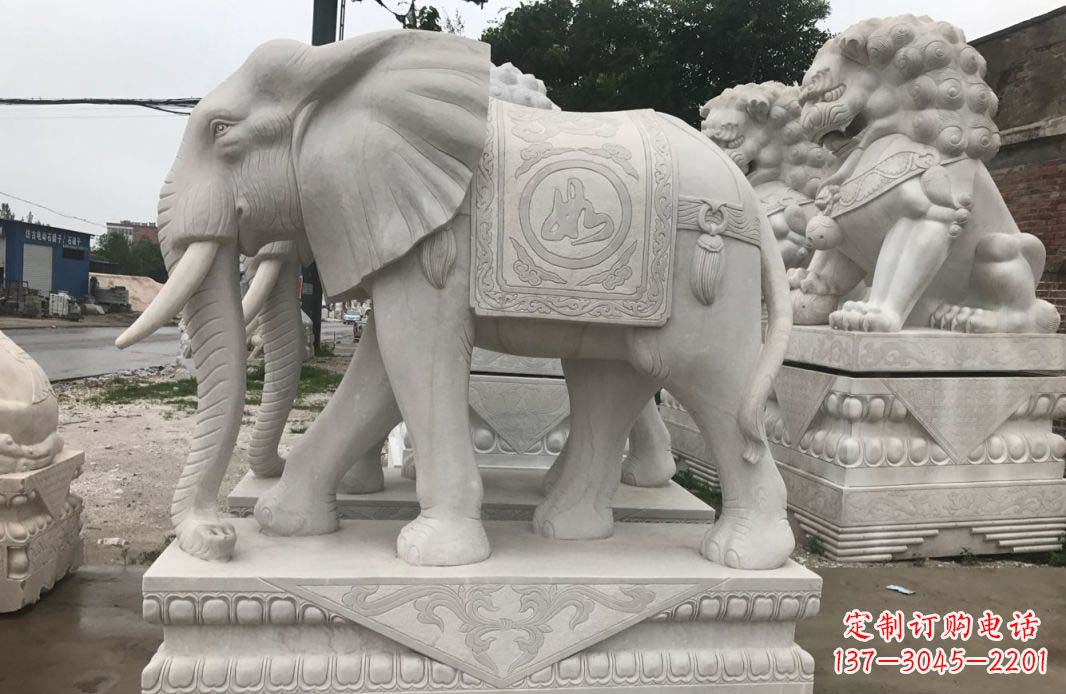 东营大理石大象雕塑