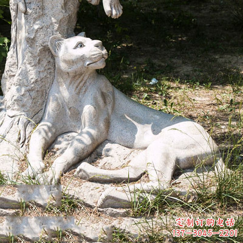 东营风采灵动的大理石金钱豹雕塑