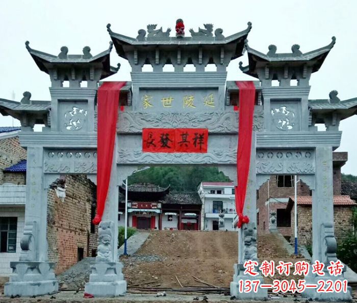 东营精美大理石牌坊雕塑