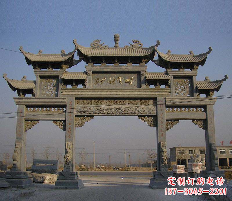 东营大理石牌楼雕塑定制