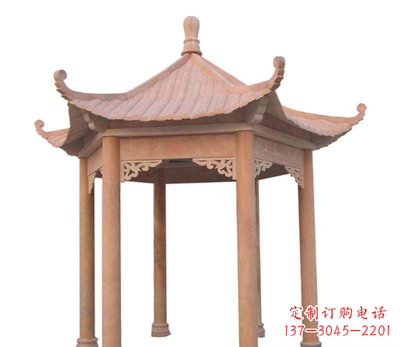东营大理石六角凉亭雕塑