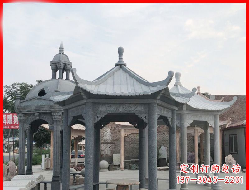 东营六角凉亭石雕