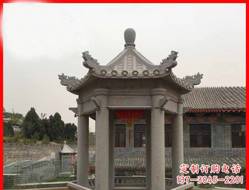 东营大理石六角凉亭石雕