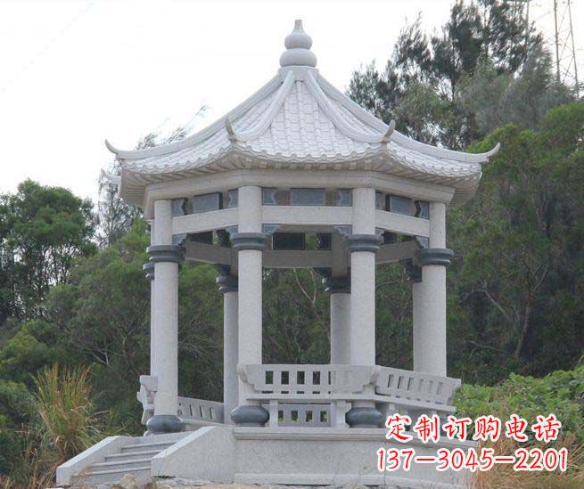 东营大理石六角石雕凉亭营造舒适环境的完美体现