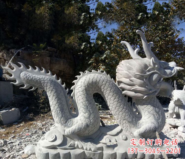 东营精美大理石龙雕塑