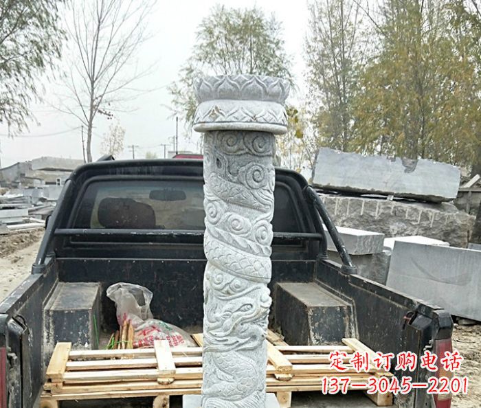 东营大理石龙柱雕塑