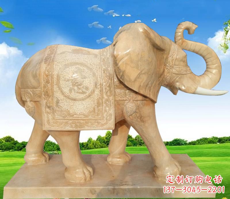 东营大理石喷水大象雕塑