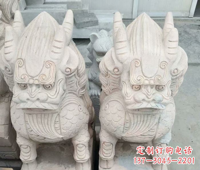 东营品质卓越的大理石麒麟古兽雕塑