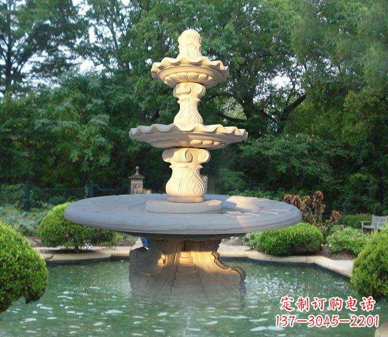 东营大理石三层喷泉雕塑