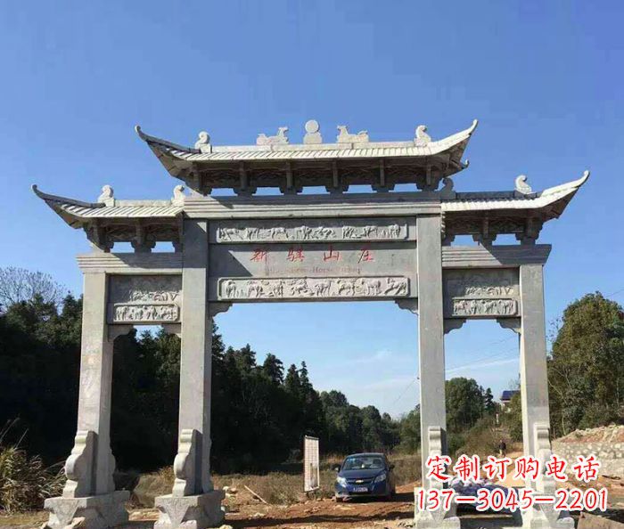 东营精美石雕牌坊雕塑