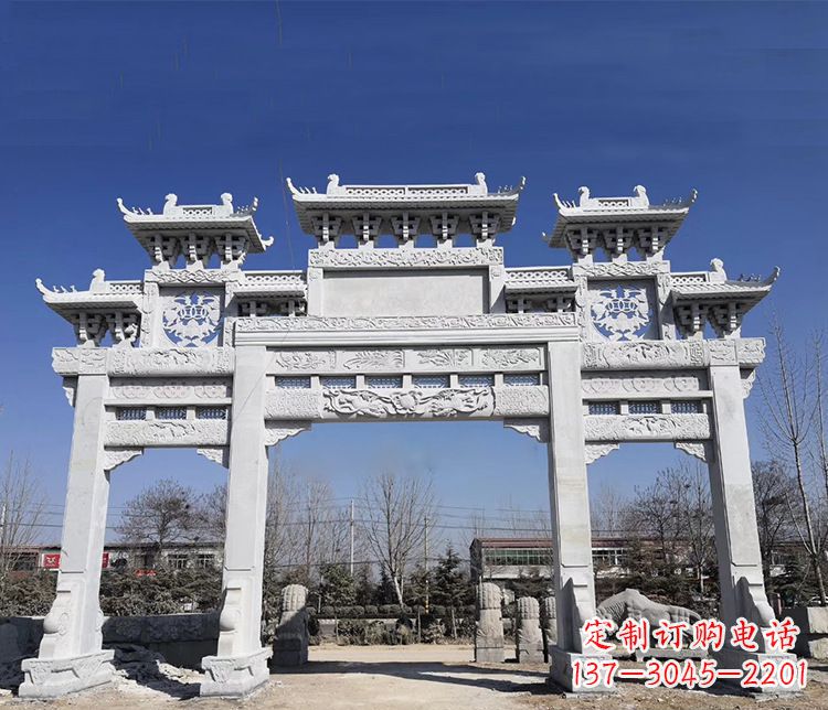 东营特色大理石牌坊石雕