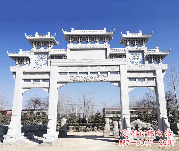 东营大理石牌坊石雕定制