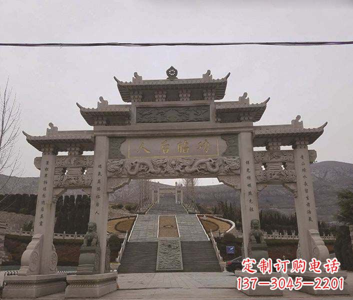 东营大理石牌坊石雕,精美别致,艺术魅力无限