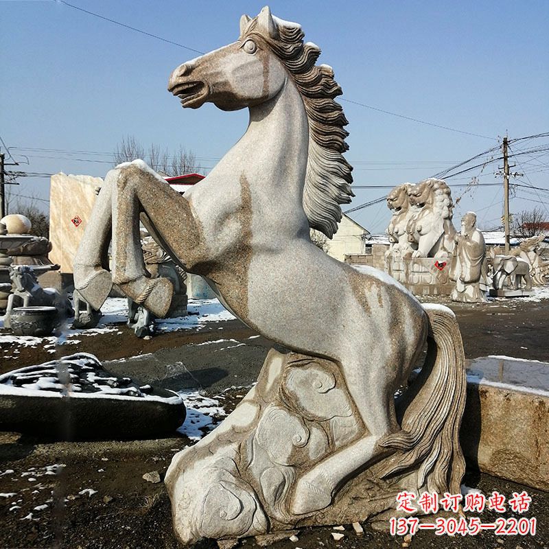 东营大理石生肖马动物雕塑