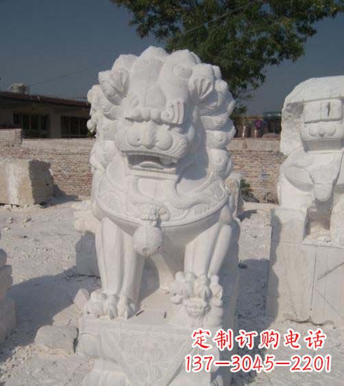 东营精美大理石狮子雕塑