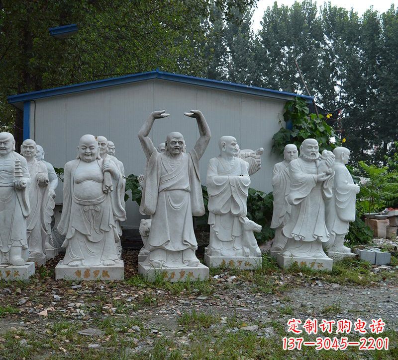 东营大理石十八罗汉雕塑