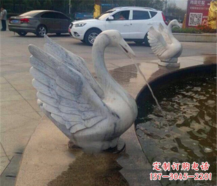 东营大理石天鹅喷泉石雕
