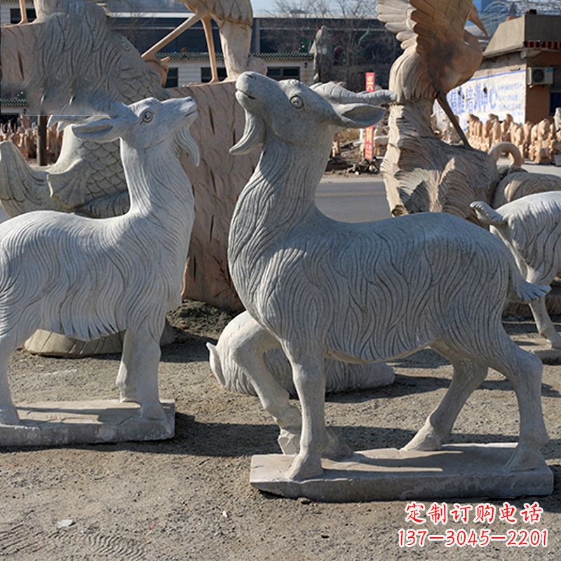 东营大理石精美羊雕塑