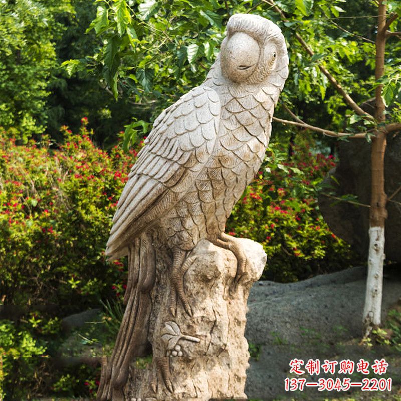 东营大理石鹦鹉雕塑,完美点缀生活空间
