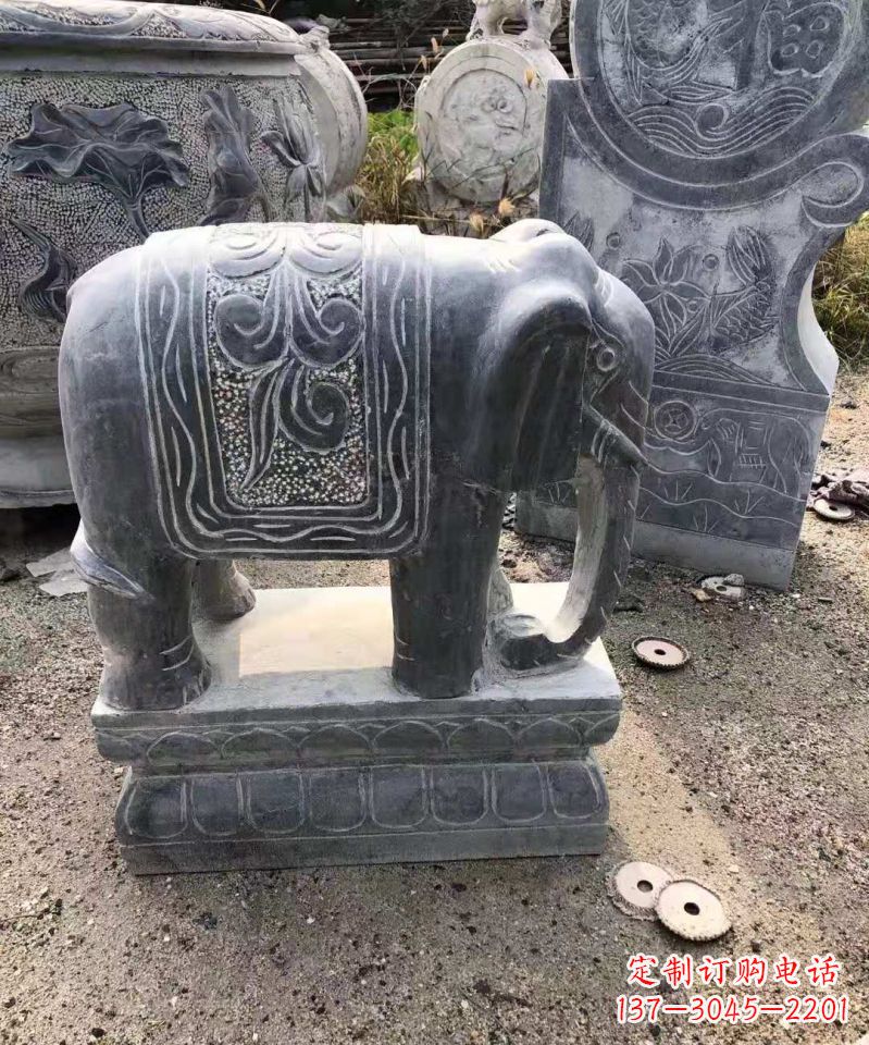 东营大理石大象雕塑
