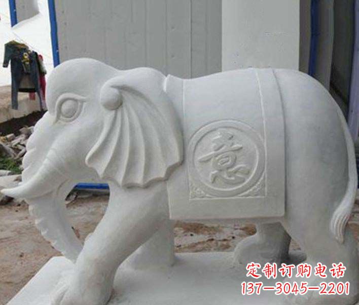 东营传承财富祝福,大理石招财大象雕塑